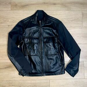 SZ M- Men’s DKNY leather/nylon moto jacket